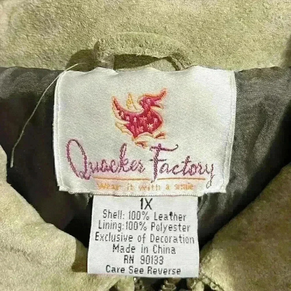 Vintage Quacker Factory Harvest Zip Halloween Pumpkin Leather Jacket Womens 1X - Picture 3 of 15